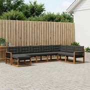 Set di divani da esterno 8 pz Naturale e Nero 3381616