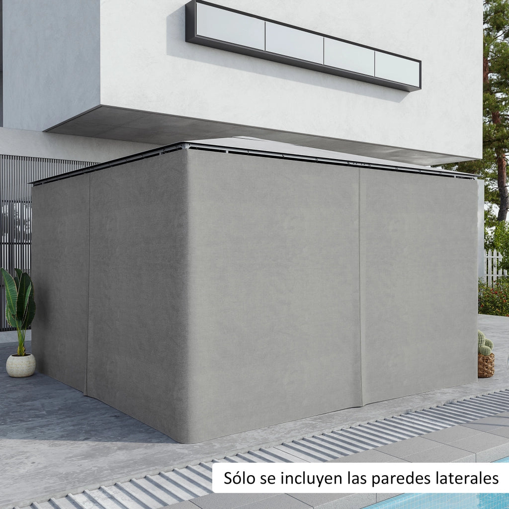 Kit 4 Pannelli Laterali per Pergola 3.5x2 m con Ganchi ¨C zephmum ¨C Grigio Chiaro