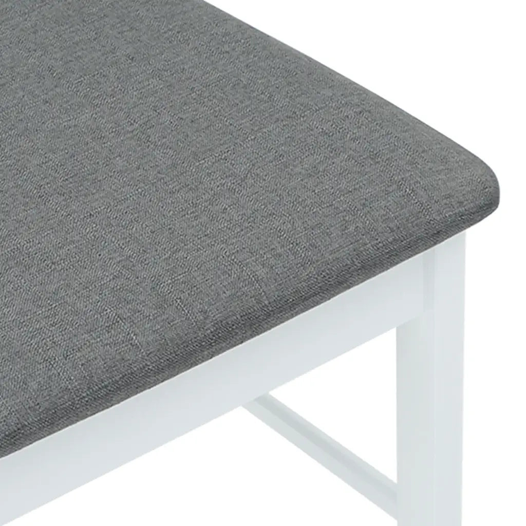 Sedie da Pranzo con Cuscini 2 pz Bianco Legno Massello di Hevea 4102503