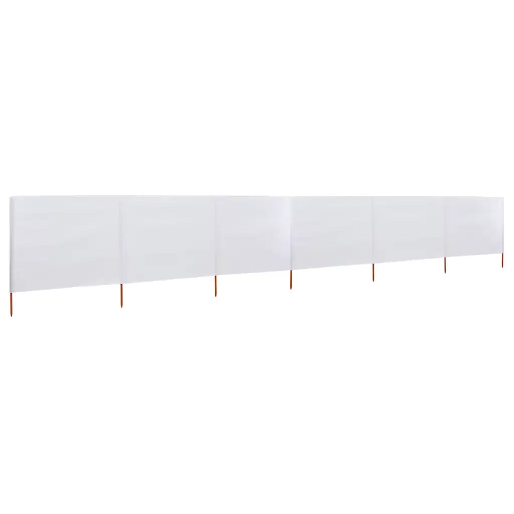 Paravento a 6 Pannelli in Tessuto 800x160 cm Bianco Sabbia CFW3670311
