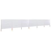 Paravento a 6 Pannelli in Tessuto 800x160 cm Bianco Sabbia CFW3670311