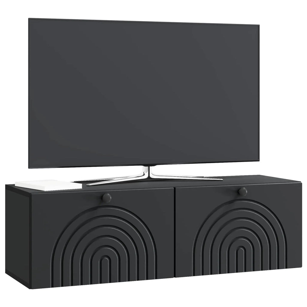 Mobile Porta TV da Muro Montaggio a parete Nero 98 x 31 x 30 cm