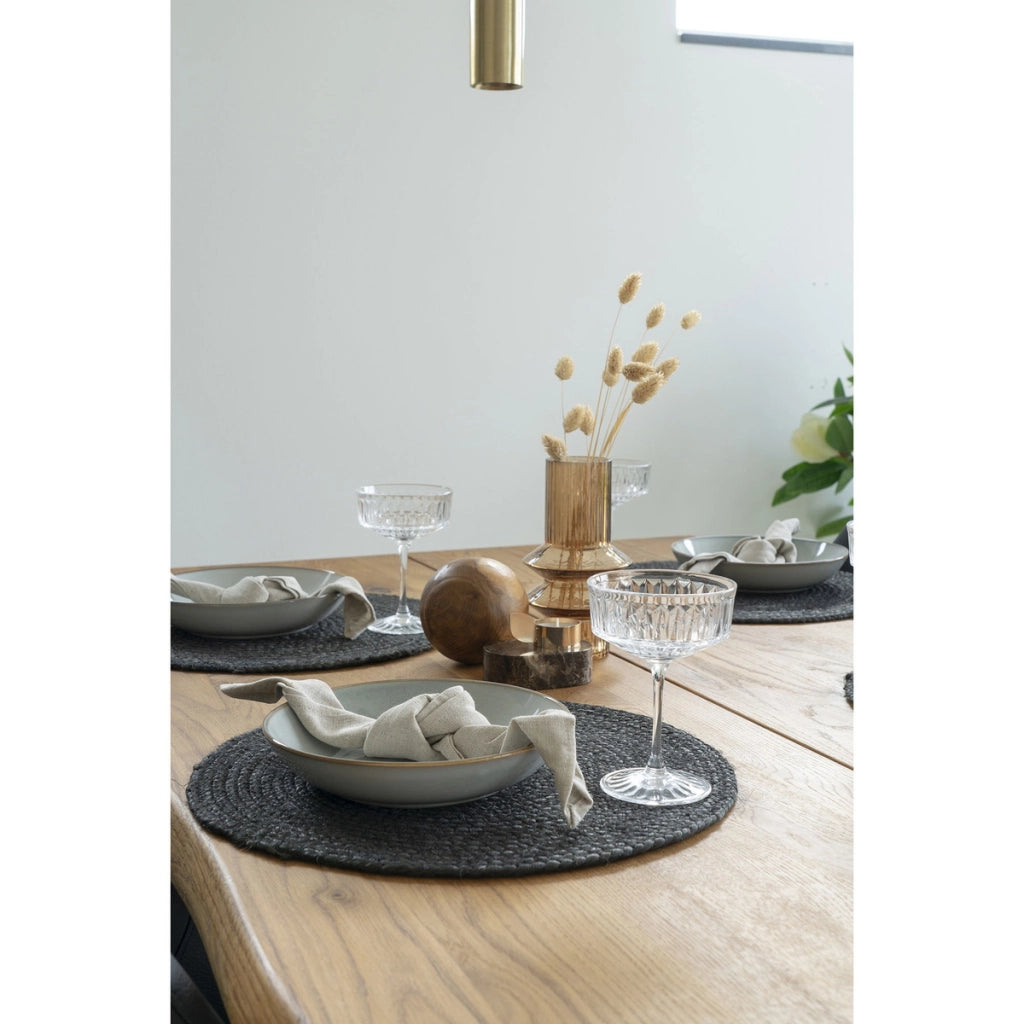 Set di 4 Sottopiatti Bombay, Nero, Juta, 38x38x0,5 cm
