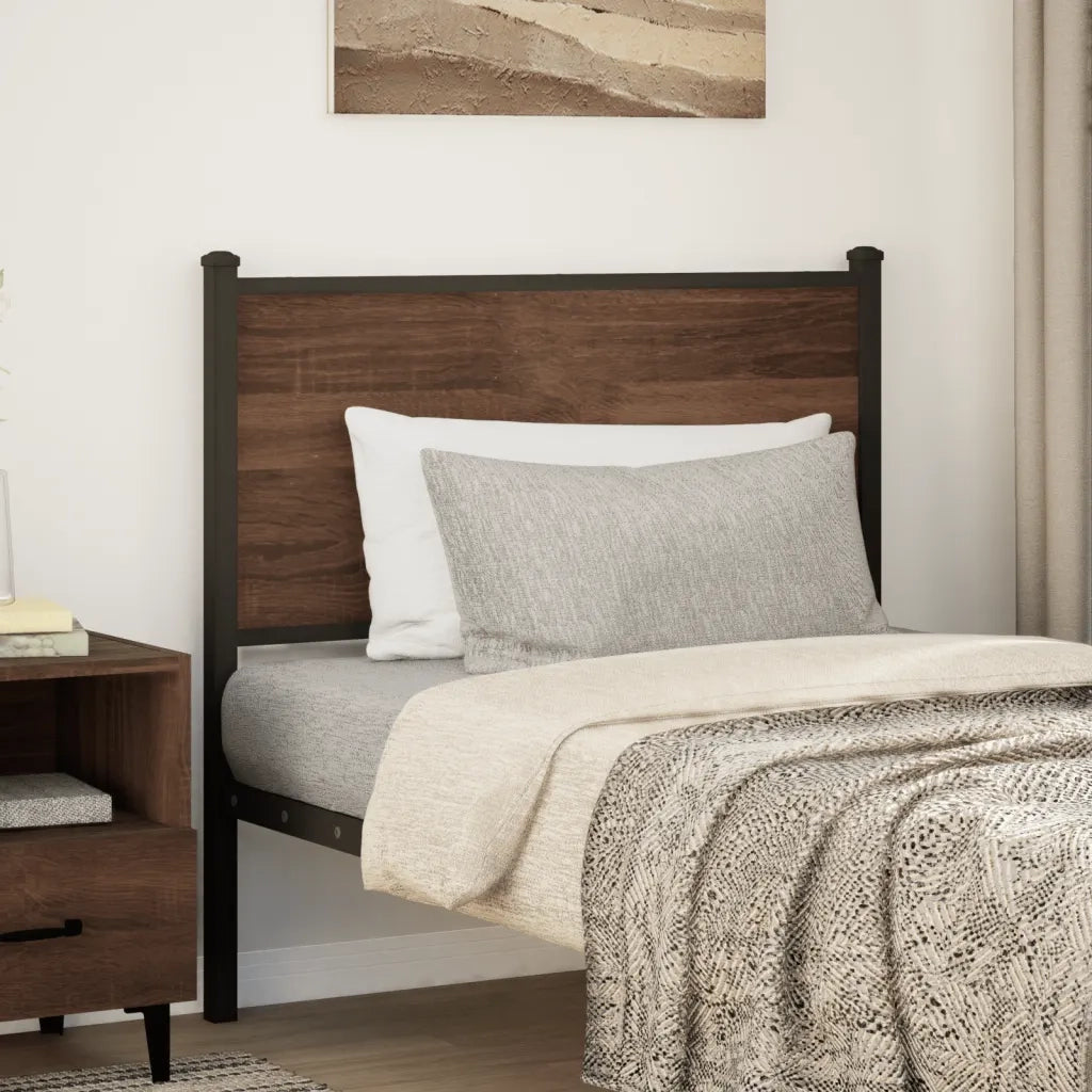 Testiera di Ricambio Rovere Marrone 75 cm in Legno Multistrato e Acciaio 4007791