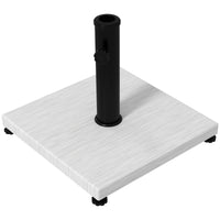 Base per Ombrellone da 25kg in Metallo e Cemento con Effetto Legno 45x45x33.5cm Bianco
