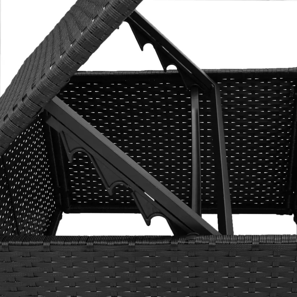 Sgabello Giardino con Cuscino Nero 55x55x37 cm in Polyrattan CFW4053287