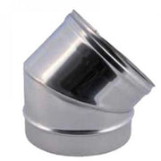 CANNA FUMARIA TUBO FUMI CURVATO CURVA 45° INOX AISI304 - 80mm STUFA A Pellet - UNIVERSALE