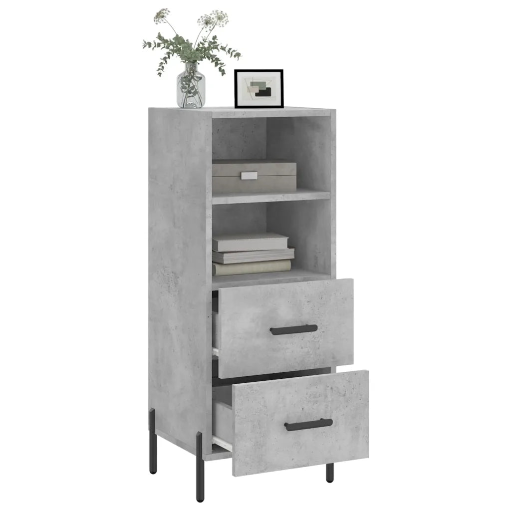 Credenza Grigio Cemento 34,5x34x90 cm in Legno Multistrato 828680