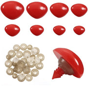 Set di punte di sicurezza in plastica - 33 pezzi - Rosso - Misure 9/11/15/18/20/23/26/29 mm - Anelli di chiusura - Ideale per progetti di fai da te - Punte per bambole