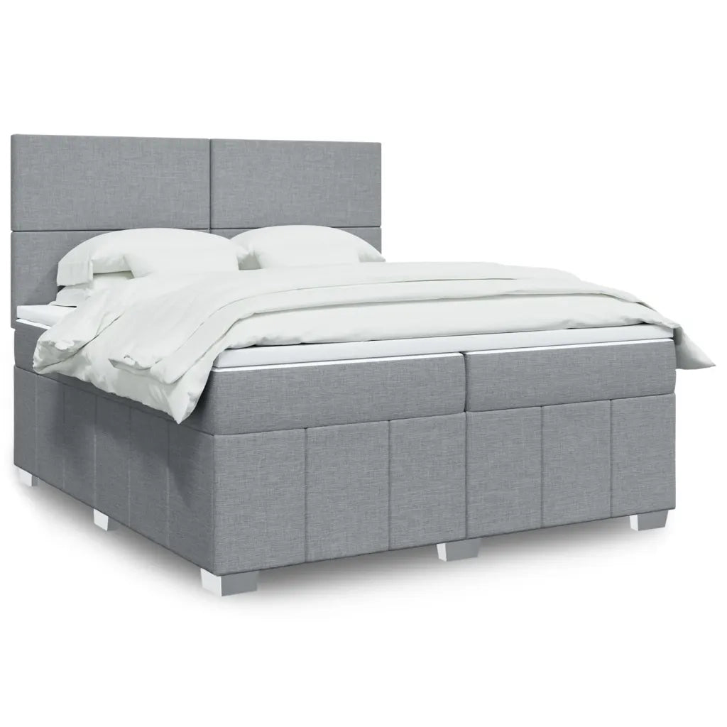 Giroletto a Molle con Materasso Grigio Chiaro 200x200cm Tessuto 3294068