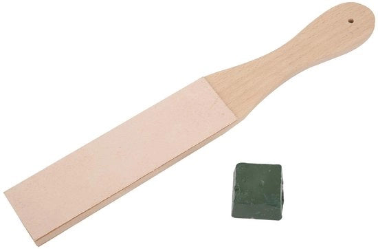 Kit di stroppatura 12 pollici a doppia faccia - Strop in pelle - Grind pasta - Pietra di affilatura per coltelli - Lisciatura - Alta qualità