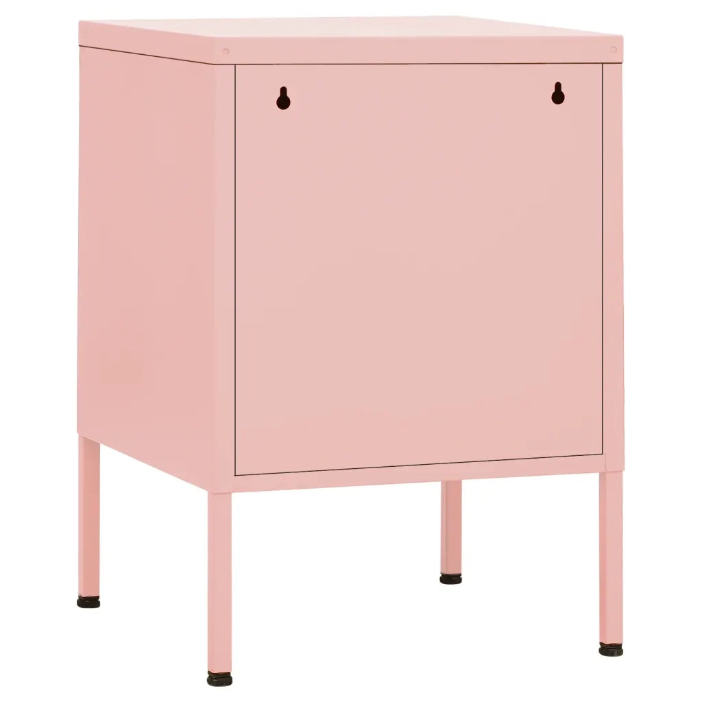 Comodino-Tavolino da notte Rosa 35x35x51 cm in Acciaio 526350