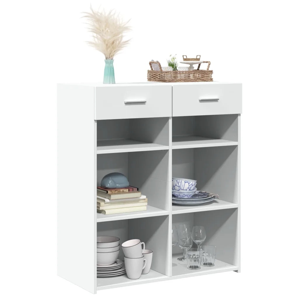 Credenza | Madia | Buffet da pranzo | Armadio da pranzo Bianca 80x42,5x93 cm in Legno Multistrato