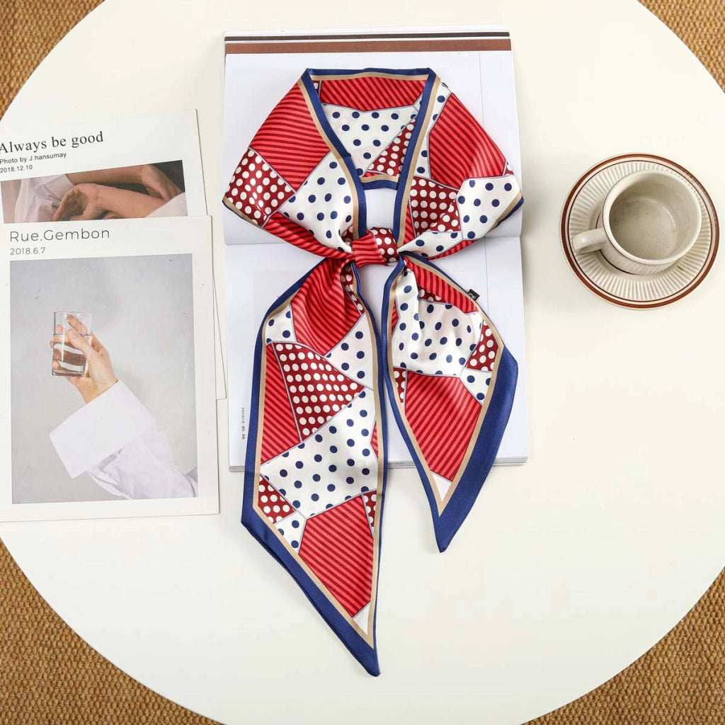 Nuova fascia per capelli alla moda con decorazioni in seta, piccola sciarpa, elastico per capelli, foulard, cintura