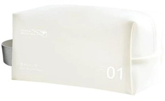 Toilette portatile per uomo e donna, impermeabile, PVC, toilette con maniglia e chiusura a zip per viaggi, nuoto, fitness, bianco, trasportabile
