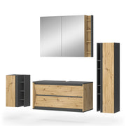Vicco Set di mobili da bagno Antracite/Artisan 4 parti