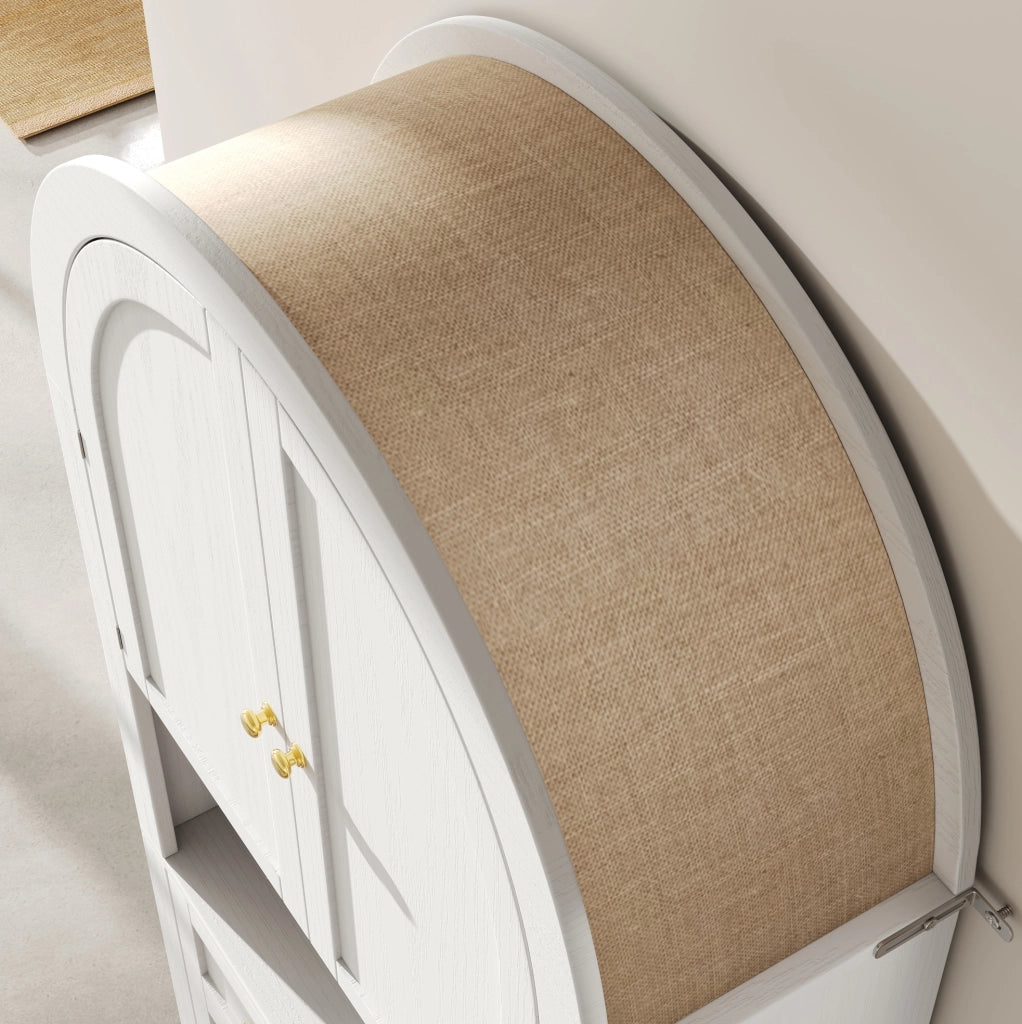 ARMADIO alto 70x35x180 cm in MDF bianco con 3 cassetti