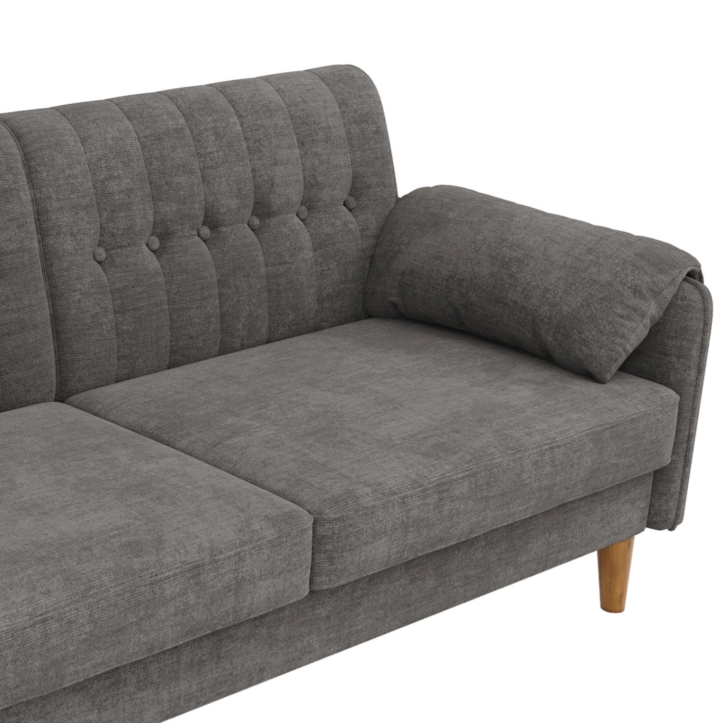 Divano 2 posti modulare in chenille; 161;5 x 79 x 83;5 cm; grigio chiaro