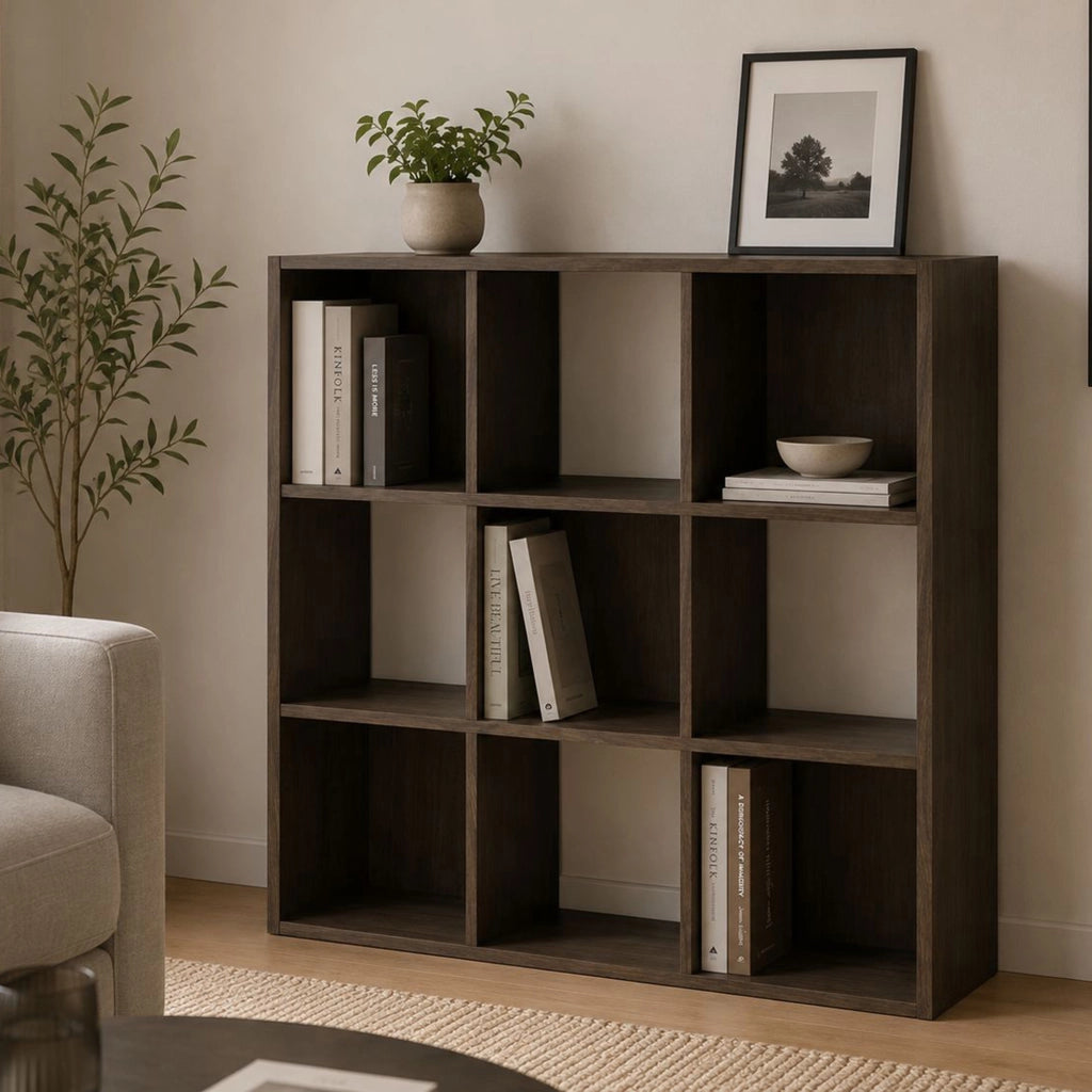 Biblioteca Liga, Libreria 6 Ripiani, 91x30x91h cm Marrone Noce
