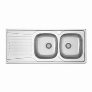 Lavello incasso in acciaio inox 116x50 gocciolatoio SX  - Cromo