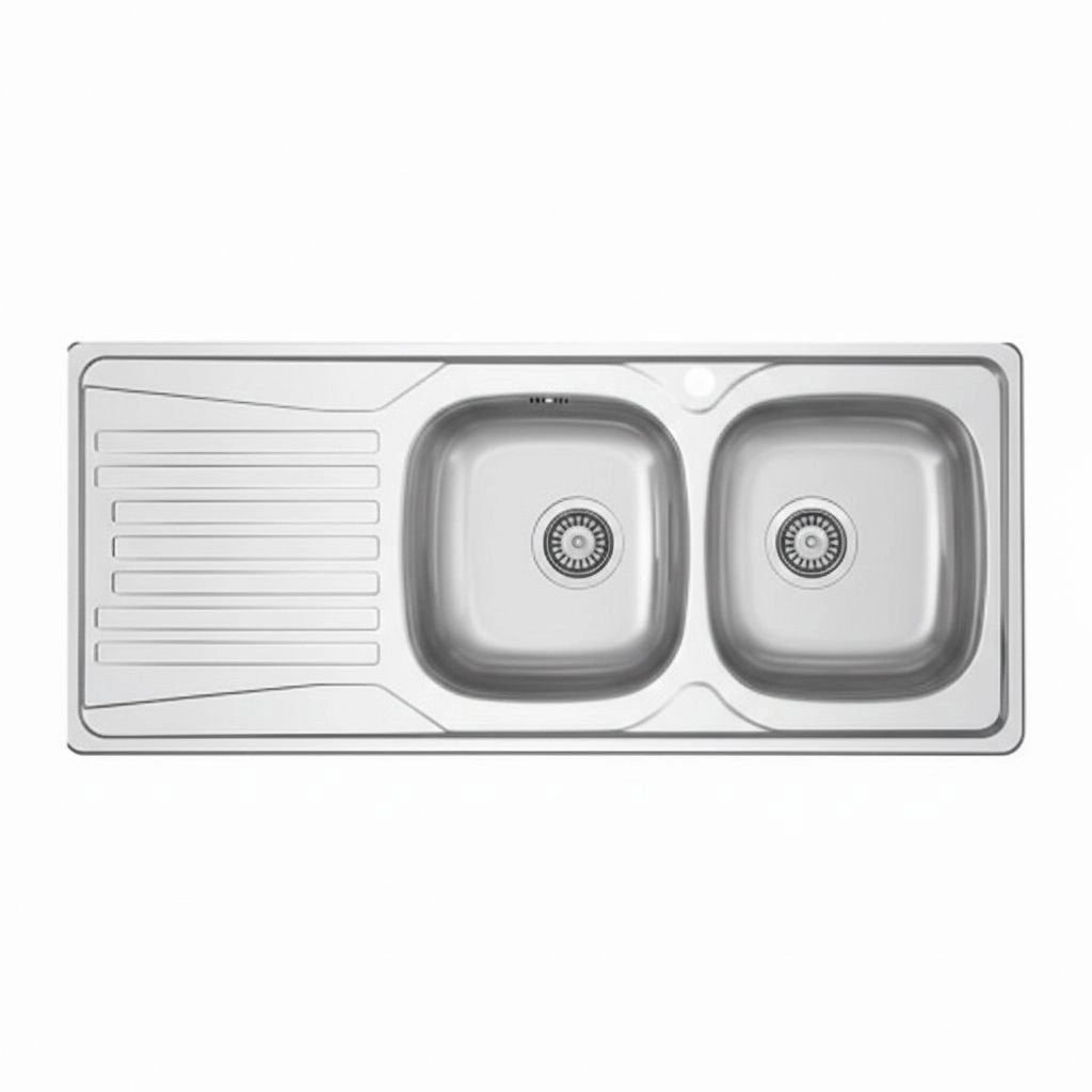 Lavello incasso in acciaio inox 116x50 gocciolatoio SX  - Cromo