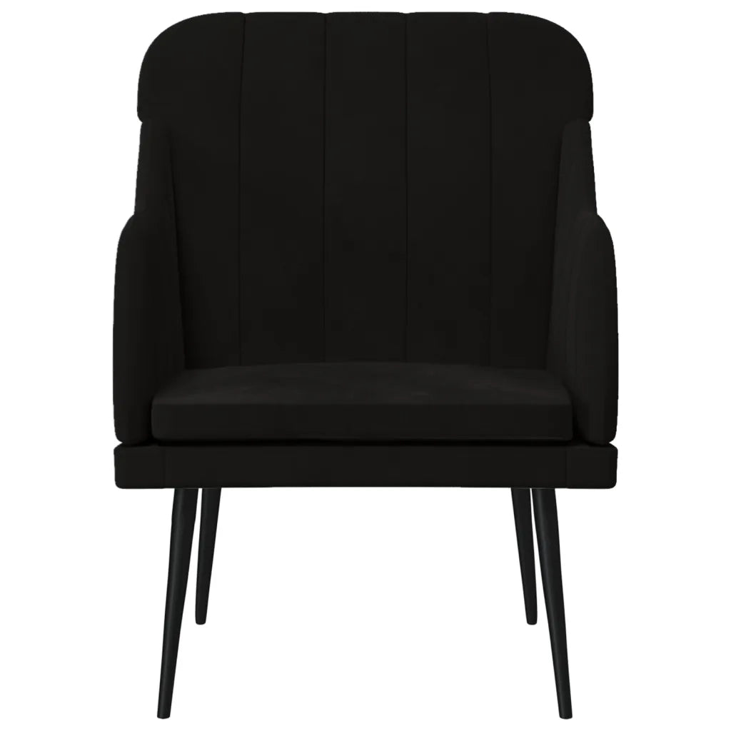 Poltrona | Sedia Relax Nera 63x76x80 cm Velluto