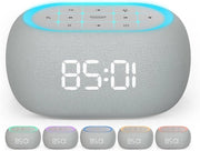 Radio sveglia Bluetooth con altoparlanti Hi-Fi dual 10W, lampada notturna a 7 colori, sveglia digitale e altro
