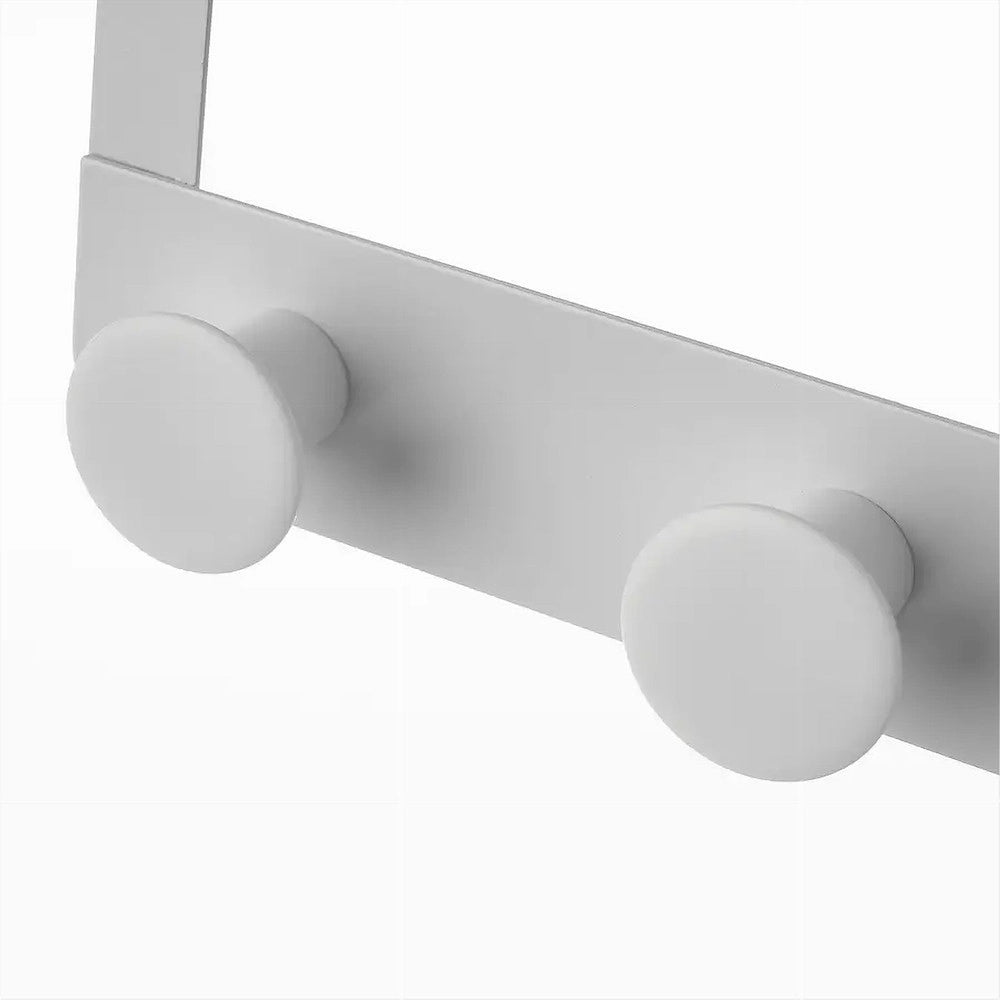 Trade Shop - Appendiabiti Da Porta Con 4 Ganci 27x11.5cm Bianco Per Asciugamani Vestiti 87781 -