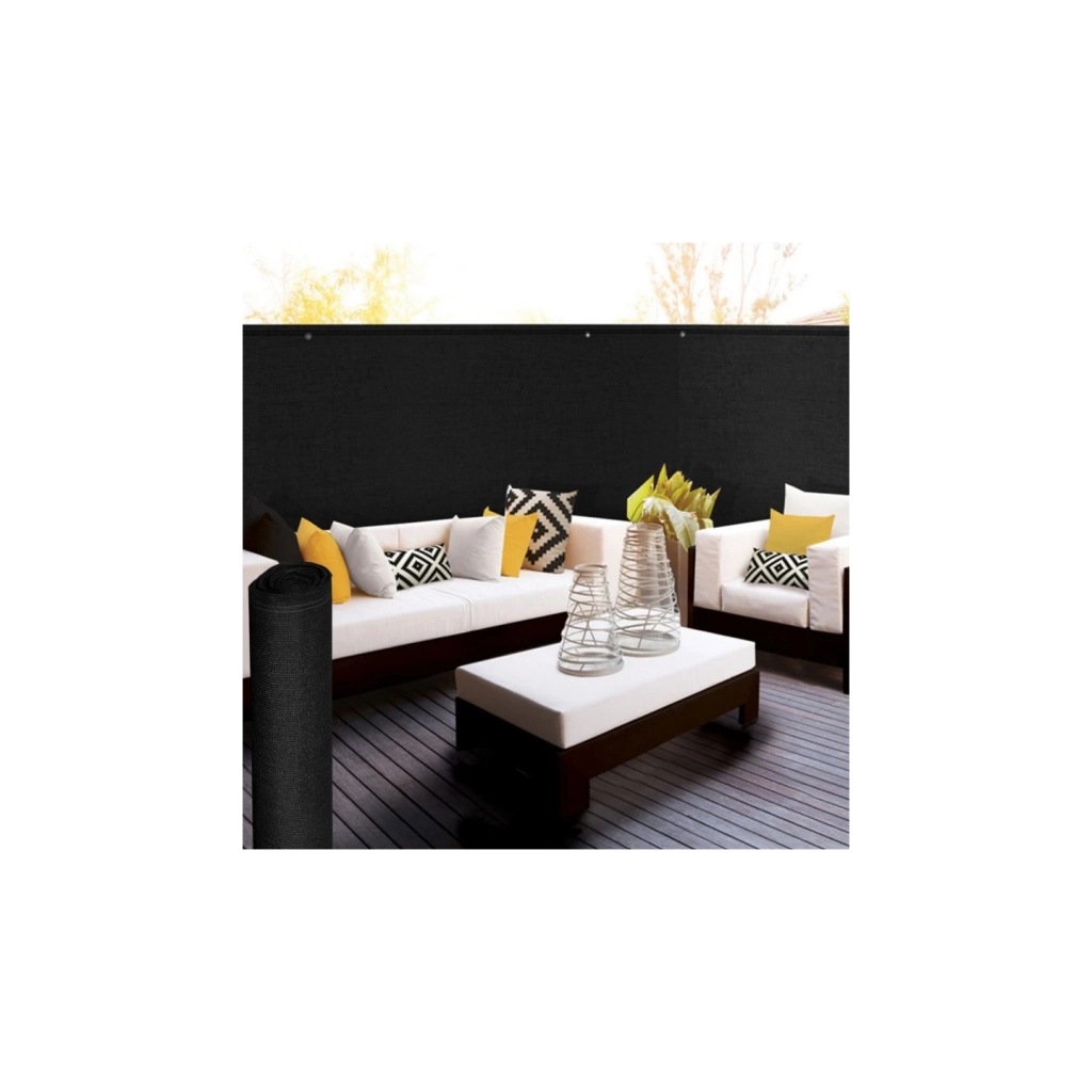 IDMarket - Rete ombreggiante 1,8x10m, telo rotolo per recinzione giardino 220g/m², nero