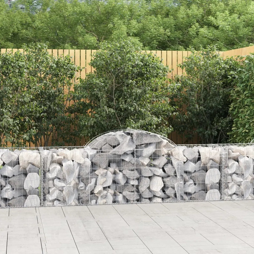 Cesti Gabbioni ad Arco 15 pz 200x50x60/80 cm Ferro Zincato 3146291