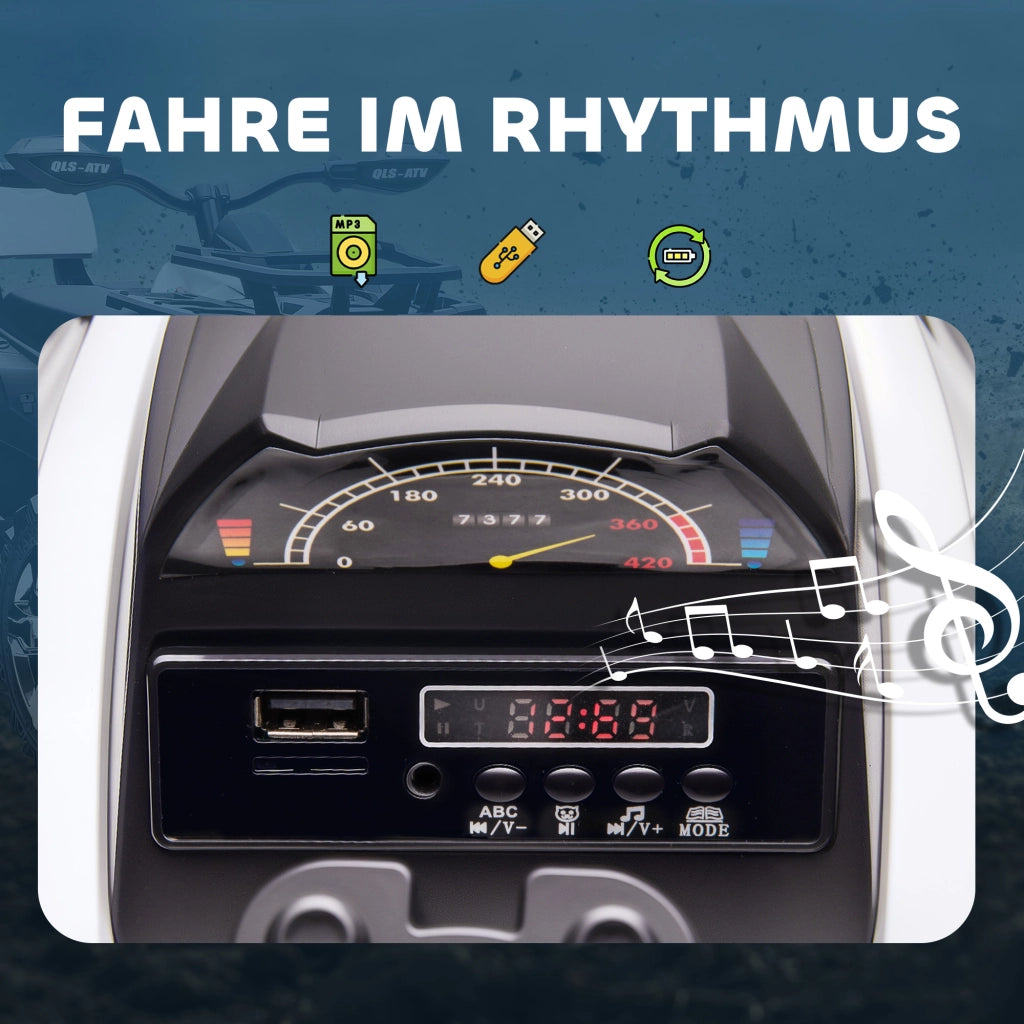 Quad Elettrico Bambini 3-5 Anni ¨C Xylo ¨C LED, Lettore Musicale USB, 3-8 km/h, 45 Min Autonomia