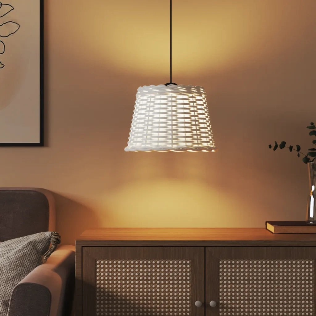 Paralume da Soffitto Bianco ?30x20 cm in Vimini CFW6051810