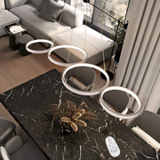 Lampada a sospensione ZMH moderno 4 luci anello altezza regolabile 88 cm per sala da pranzo e ufficio