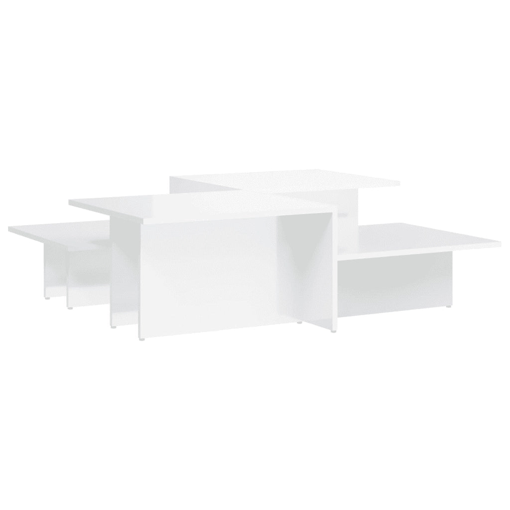 Tavolini da Salotto 2 pz Bianco Lucido in Legno Multistrato 3216155