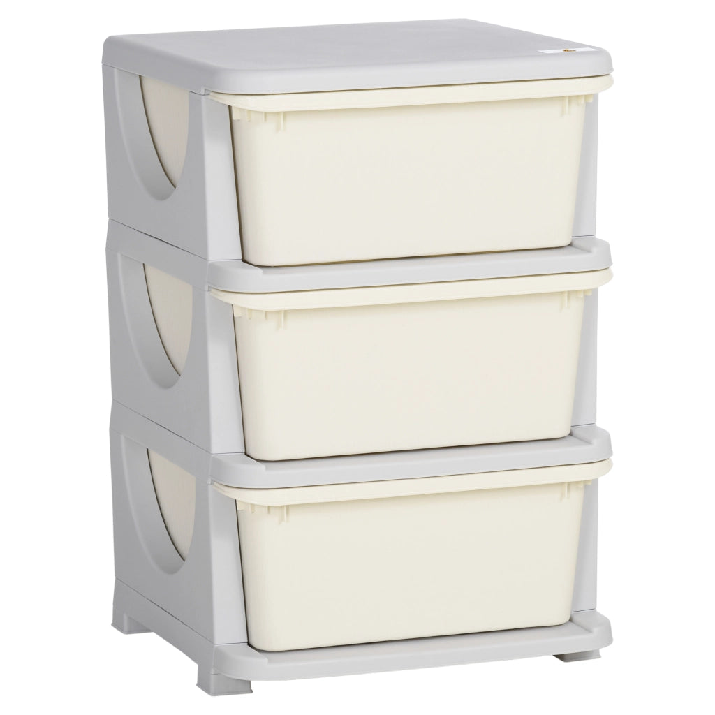 Cassettiera per bambini con 3 cassetti ¨C zephmum ¨C 37x37x56,5 cm beige