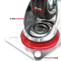 Ruota piroettante, rivestimento in gomma piena, Rotella 200mm max 150kg con nucleo in metallo