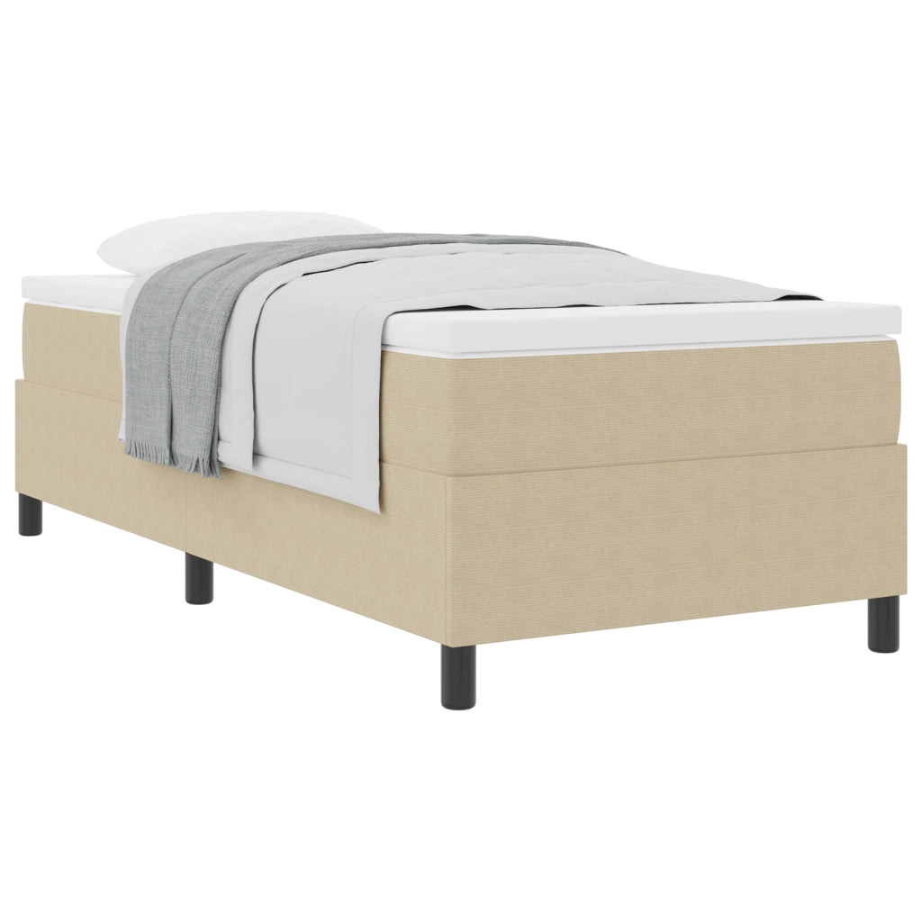 Letto con Rete e Materasso Verde Chiaro Grigio 80x200 cm in Tessuto di Panna
