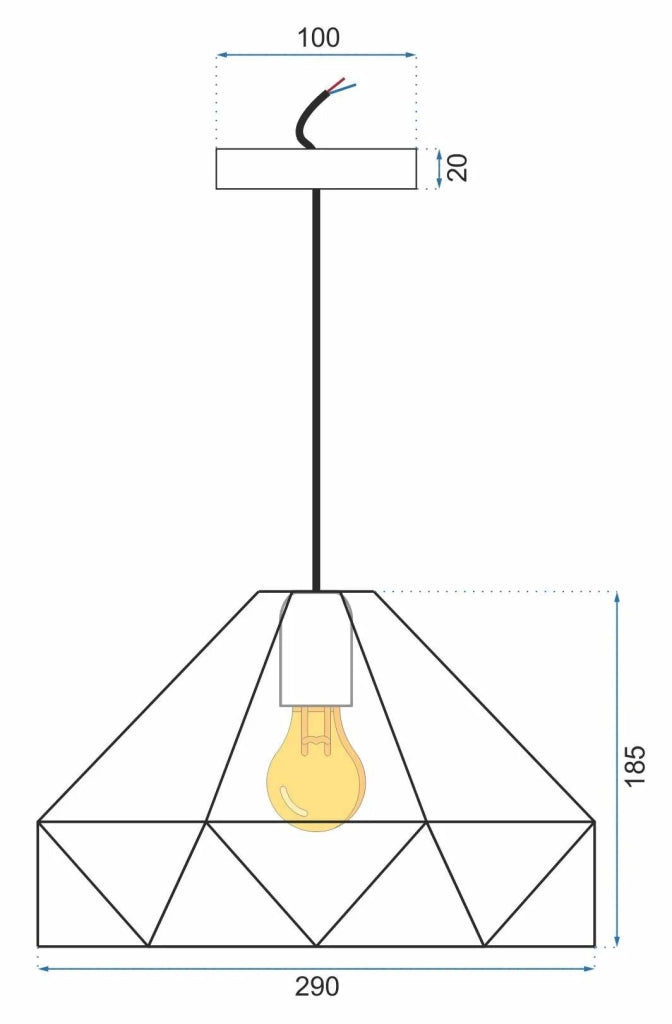 Lampada Da Soffitto Pensile Metallico Bianco APP237-1CP
