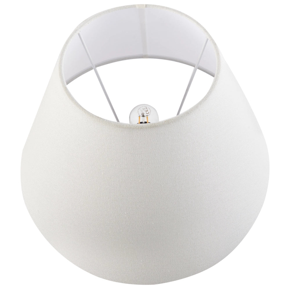 Lampada da tavolo Base in porcellana bianca e blu Paralume a campana in lino con patten floreale Illuminazione elegante
