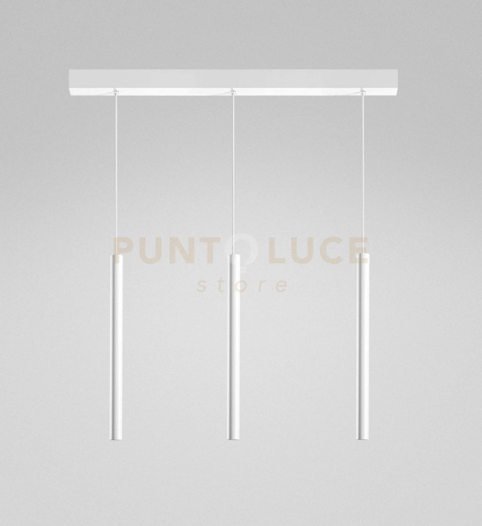 THALASSIA S/3P - SOSPENSIONE LINEARE IN ALLUMINIO COLORE BIANCO A LED 3 LUCI 3000K 1194LM 3X7W
