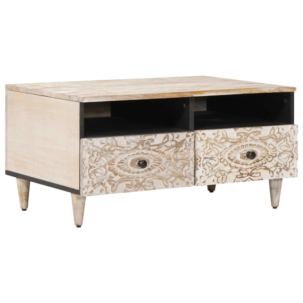 Tavolino da salotto con cassetto Bianco 80 x 54 x 40 cm 4018381