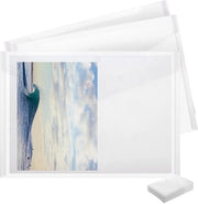 Documentario per Documenti 100 pezzi - A4 Transparente - Portafoglio in Plastica - Vetrato - Chiusura Rapida - Leggero in Plastica - Copri Documenti
