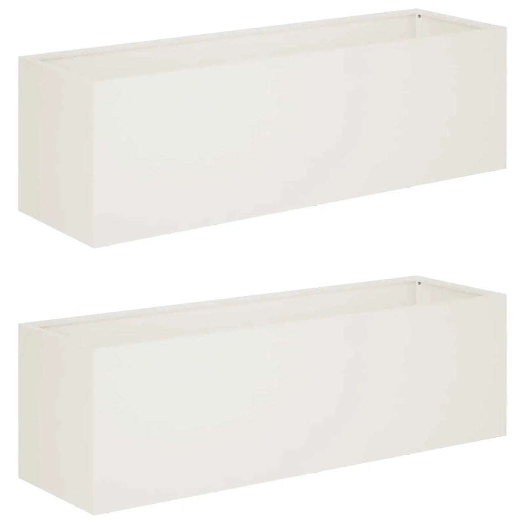 Vaso da giardino 2 pz Bianco 80 x 30 x 30 cm 8005207