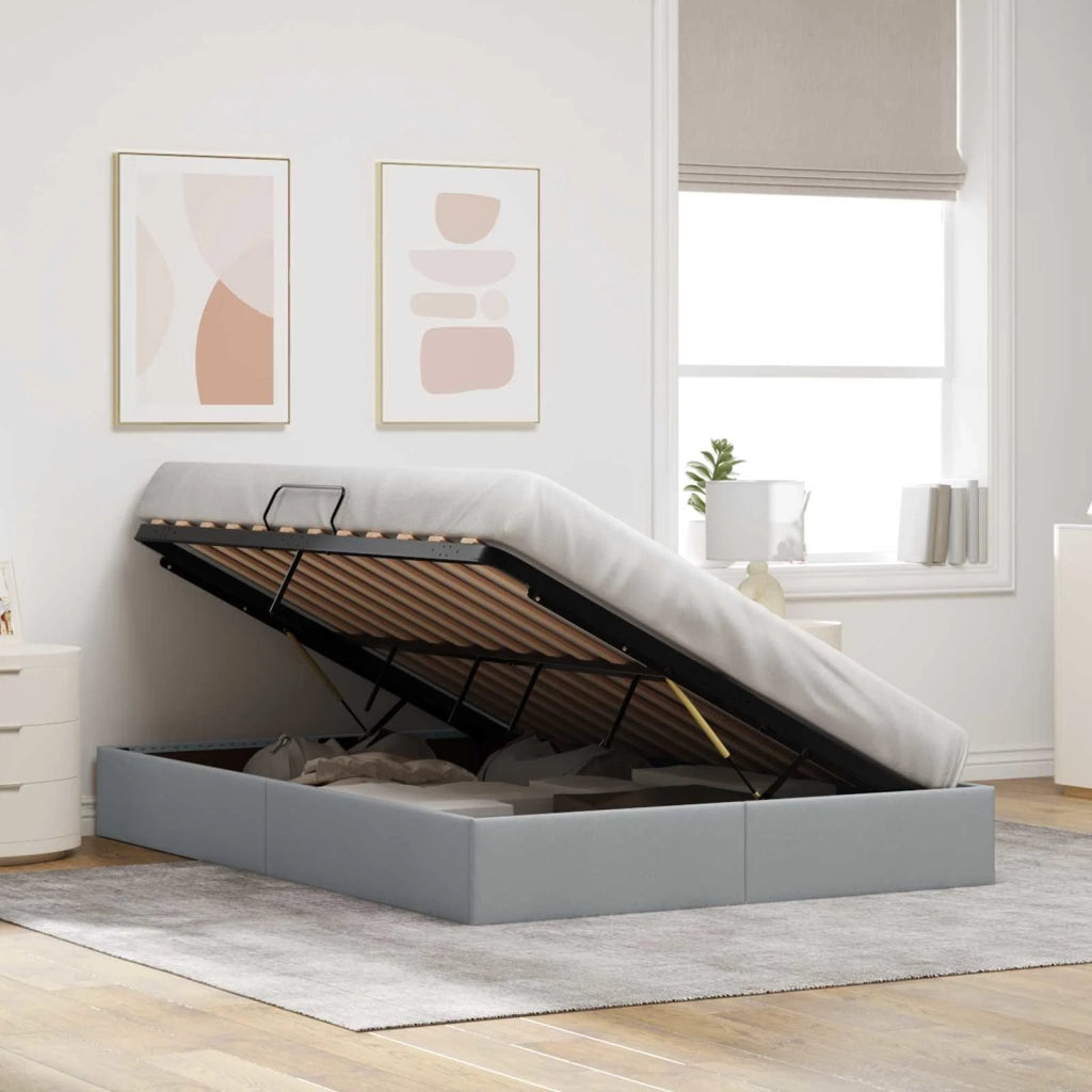Letto ottomano Grigio chiaro 140 x 200 cm Tessuto 3442826