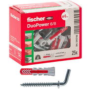 Tassello in Nylon Duopower 6 8 Fischer 25 Pezzi