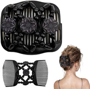 Haarkam elastico con perle e clip estensibile, 1 pezzo di haarkam magico con clip doppia per ragazze, accessori capellini eleganti, clip capellino elegante per donne, haarkam per styling capelli