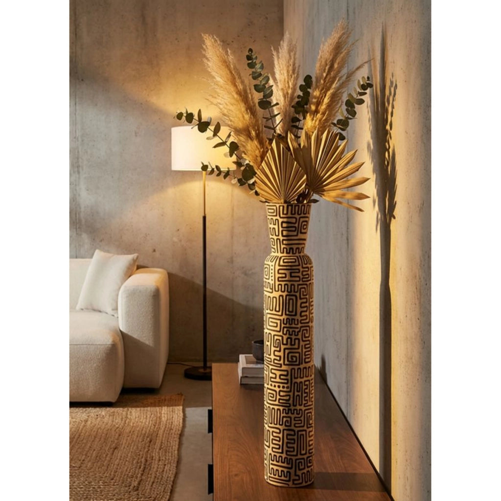 Vaso Decorativo VKH1033, Grigio, Poliresina, 16x16x86 cm