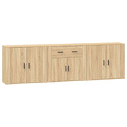 Buffet credenza cassettiera armadio mobile contenitore organizer per cucina soggiorno salotti 3 pezzi legno ingegnerizzato Sonoma marrone 02_0037100