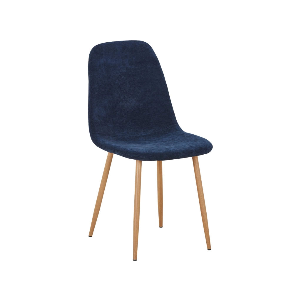 Set di 2 sedie decorazione in legno e tessuto, blu