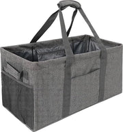 Sacchetto per spesa da 50 litri, pieghevole, grande, per donne e uomini, borsa da spalle con telaio in acciaio pieghevole, sacchetto per spesa, sacchetto per lavanderia, pieghevole, per shopping, vacanza, picnic, lavanderia